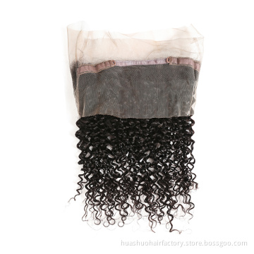 Kinky Curly Real Unprocessed Indian Human Hair 12-22'' In Stock 360 Lace Frontal Closure